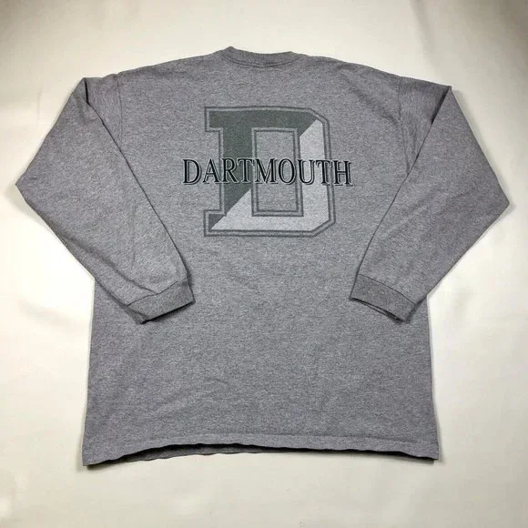 Vintage Dartmouth College Long Sleeve gray T Shirt Jansport Size Large USA Made - Picture 1 of 10
